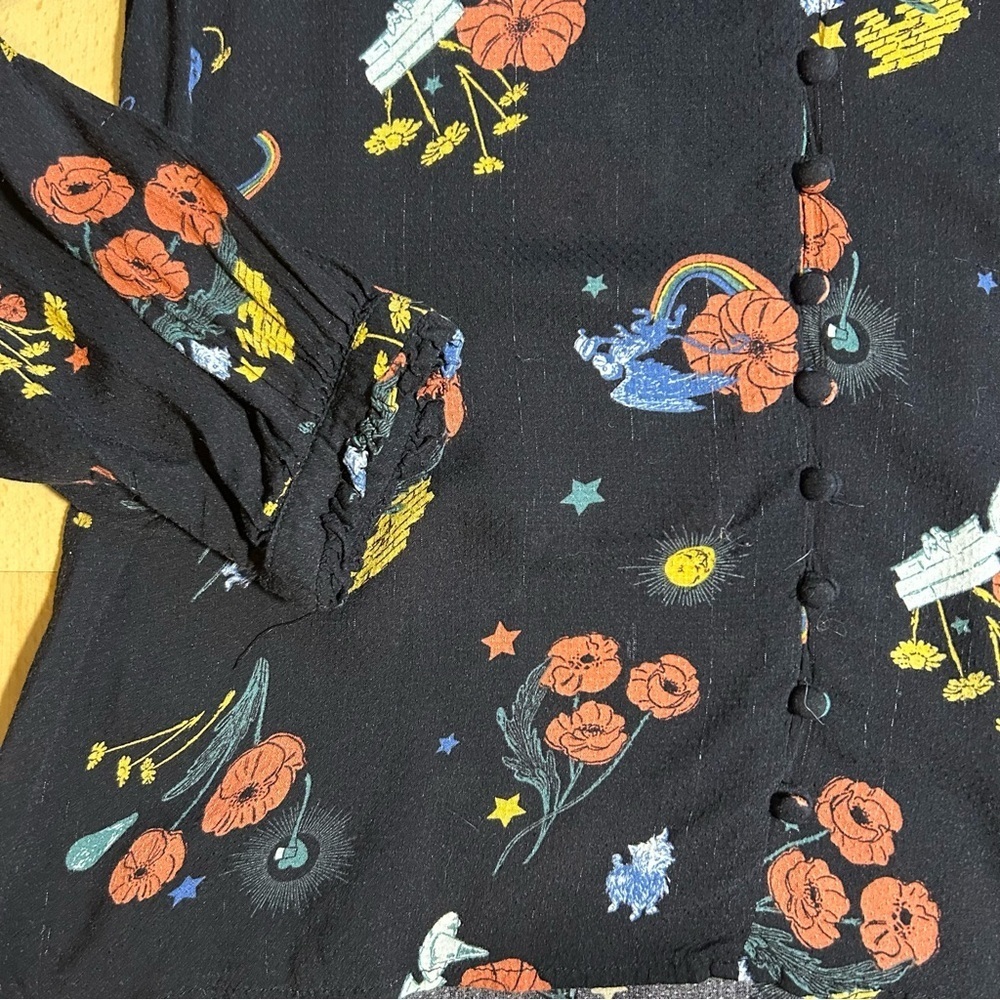Modcloth Classic Captivation Wizard of Oz Print Button Down Blouse Medium - Picture 3 of 9